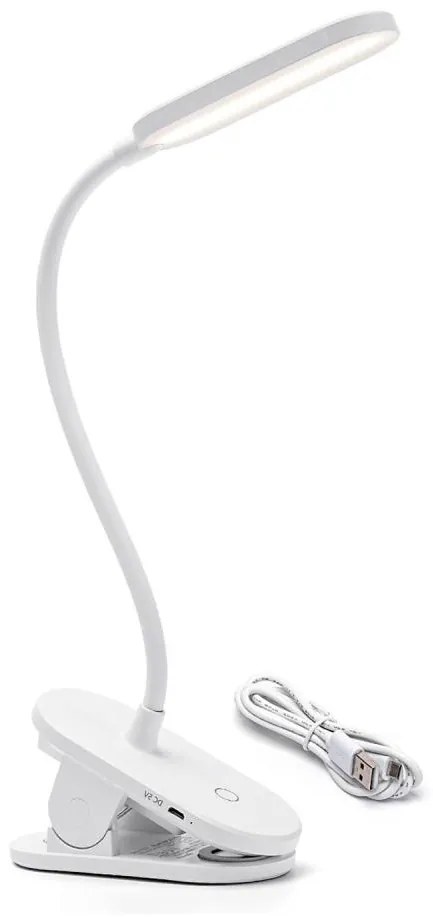 Lampă LED reîncărcabilă dimabilă de masă cu clemă Aigostar LED/2,5W/5V 1200mAh alb