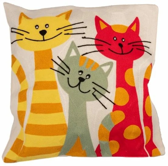 Față de pernă tricotată Pisici, 45 x 45 cm