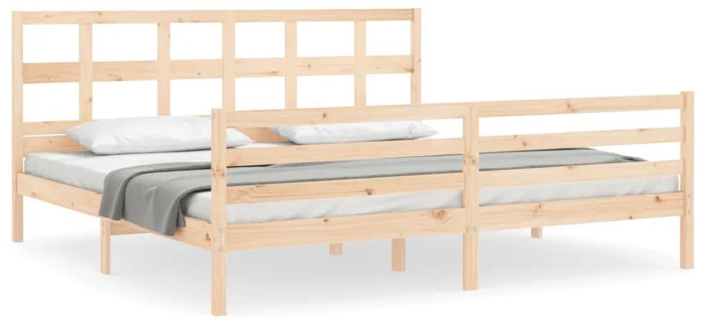 3194851 vidaXL Cadru pat cu tăblie 200x200 cm, lemn masiv de pin