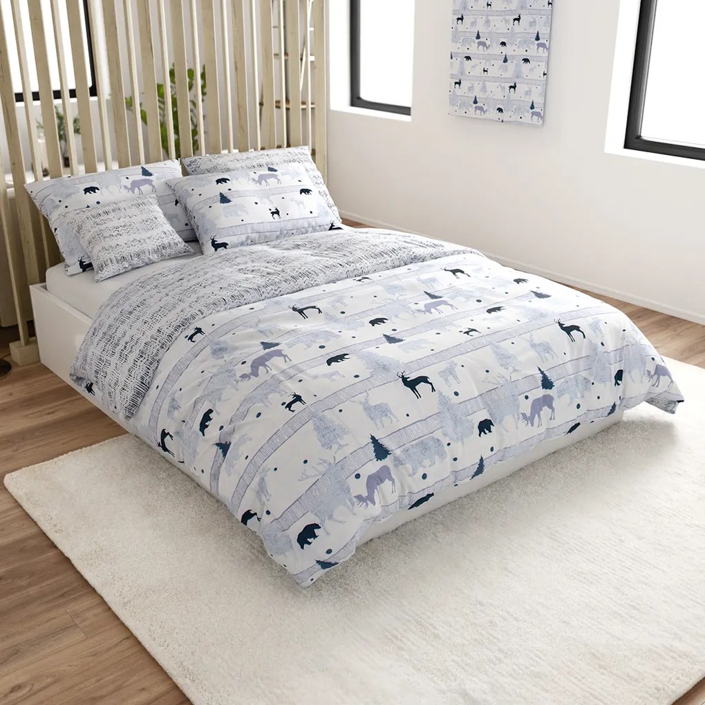 Lenjerie de pat din bumbac Renforce SOBI A STROMKY albă Dimensiune lenjerie de pat: 70 x 90 cm | 140 x 220 cm