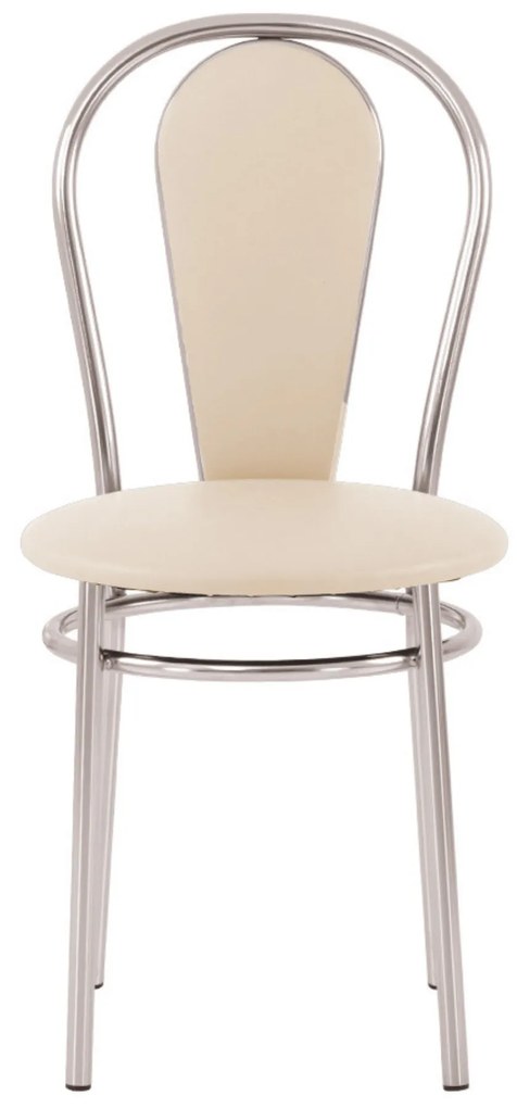 Scaun bucatarie Florino Chrome, crem, piele ecologica