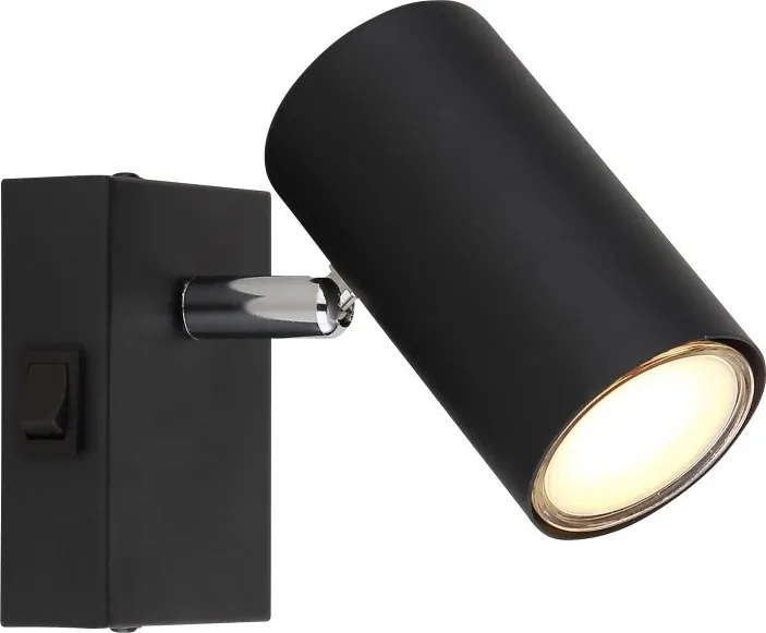 Aplica cu spot directionabil design modern ROBBY negru mat