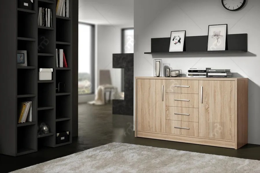 Comodă Genewa 2 140 cm cu sertare - stejar sonoma