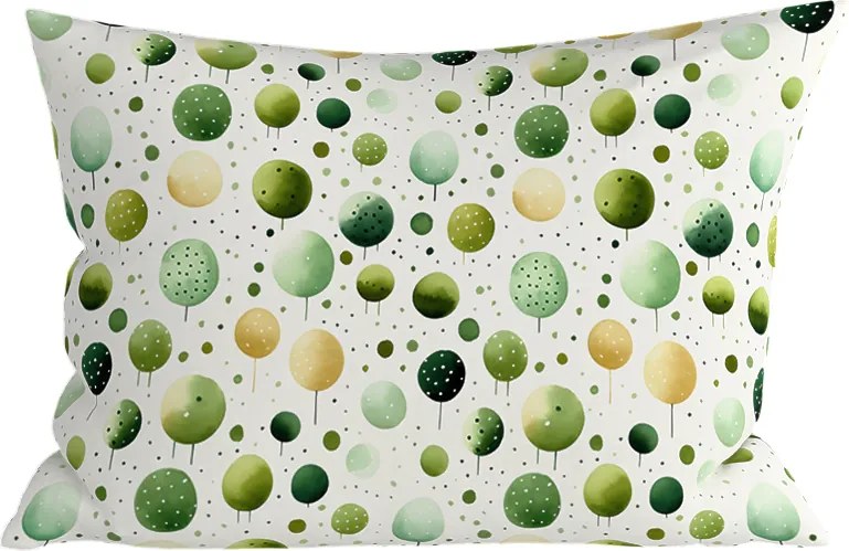 Husa de perna din bumbac poliester GREEN TREES POLY 50x70 cm, verde
