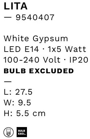 Aplica de perete ambientala din ghips LITA