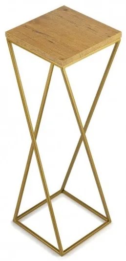 Suport pentru flori LOFT 70x24 cm auriu/maro