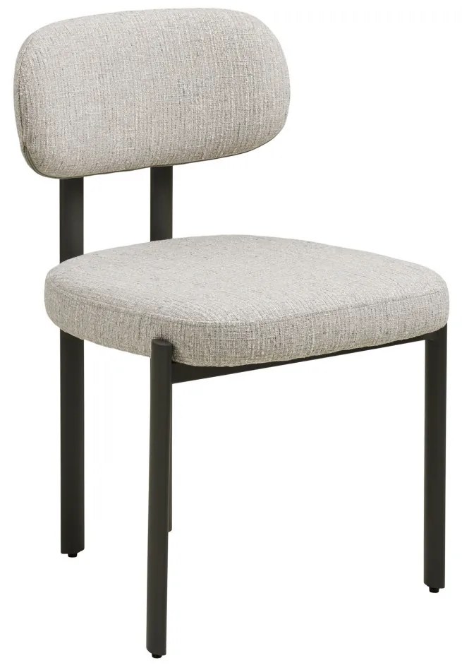 Scaun de dining Royan, gri deschis, picioare gri