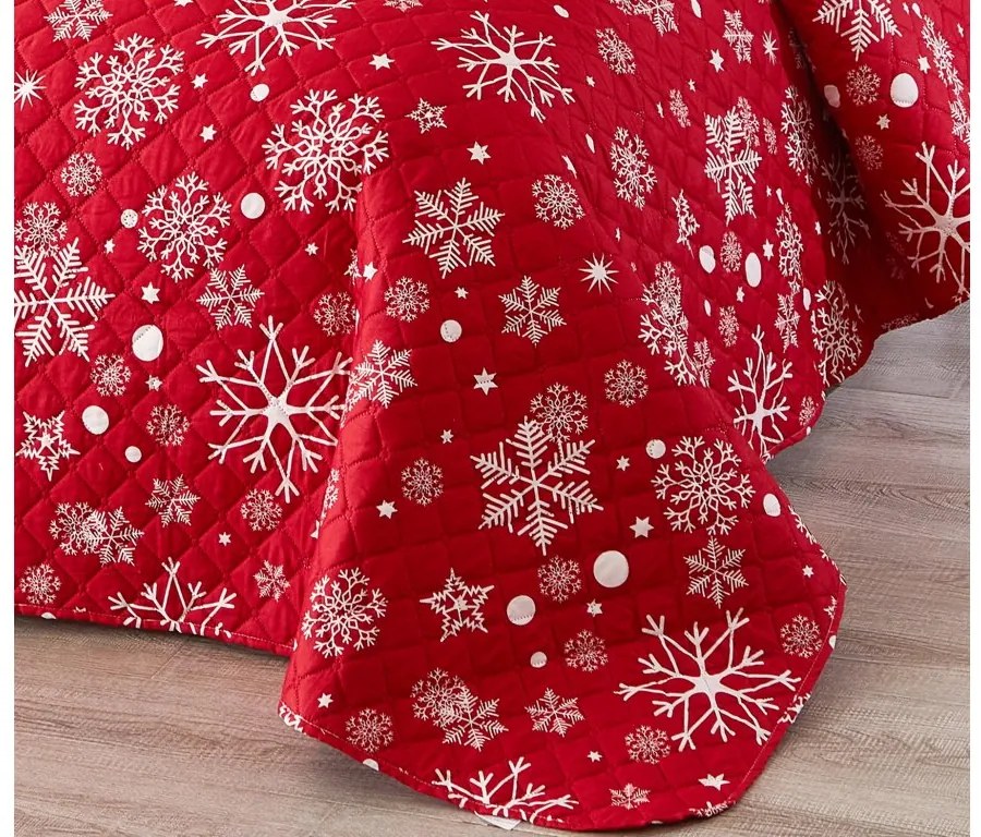 Cuvertura de pat cu model SNOWFALL, rosu Dimensiune: 220 x 240 cm