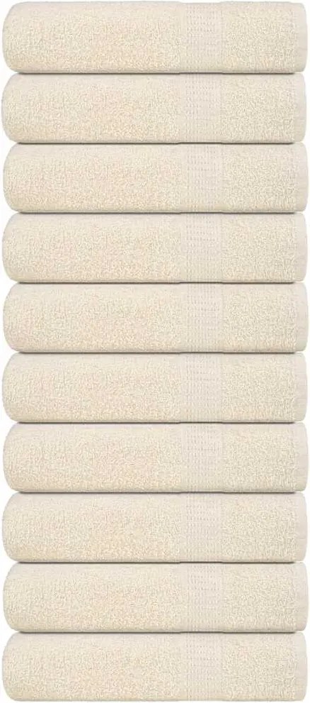 vidaXL Prosoape de baie, FROGN, 10 buc., crem, 100x150 cm, 360 g/m²