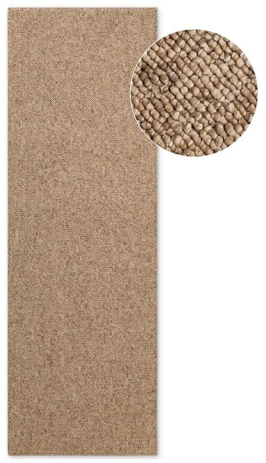 Covor tip traversă maro deschis lavabil 80x240 cm Rocco Caramel – Elle Decoration