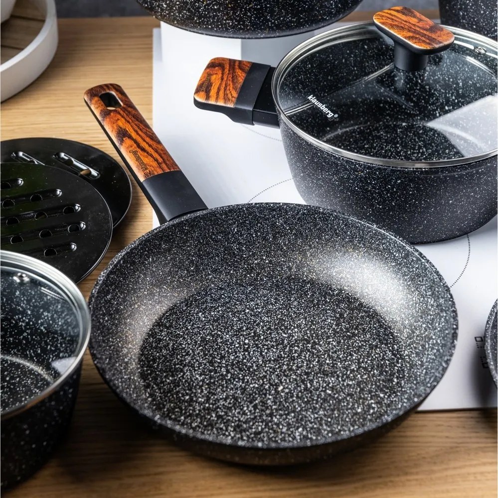 Set oale si tigai cu capace si tigai 16/20/24/28/24/24 CM Klausberg KB7831, antiaderente, curatare usoara