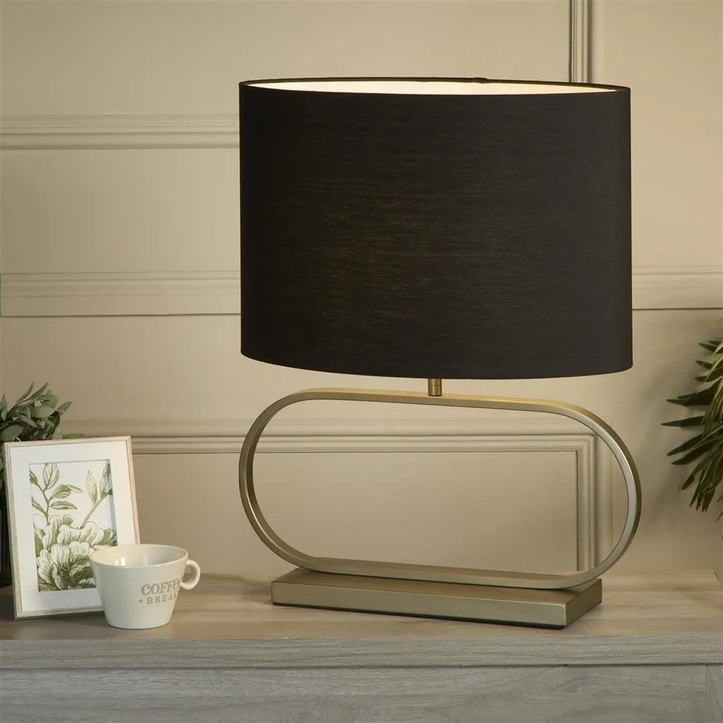 Veioza/Lampa de masa decorativa Sleek bronz/negru