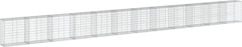 vidaXL Coș gabion cu capac, 1200x50x100 cm, fier galvanizat