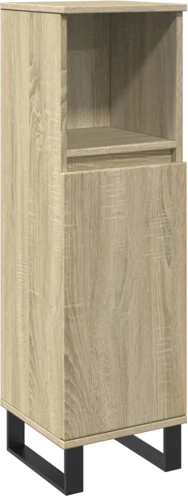 vidaXL Dulap de baie, stejar sonoma, 30x30x100 cm, lemn prelucrat