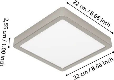 Eglo FUEVA-Z 901383-LED Plafonieră LED RGBW reglabilă cu sticlă fumurie, LED/10,5W/230V 22x22cm IP44 crom