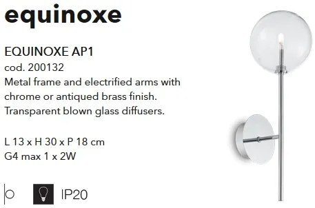 Aplica din metal design clasic EQUINOXE AP1 CROMO 200132