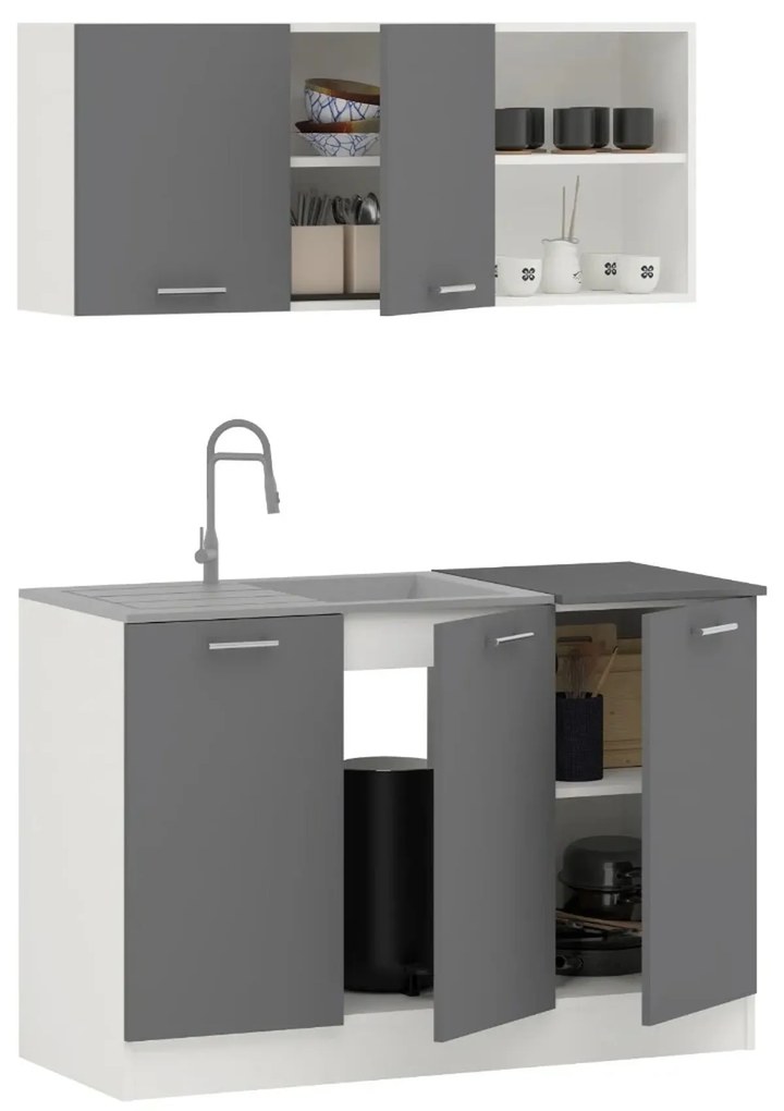 Set Bucatarie Ara, Antracit/Alb, L 120 cm