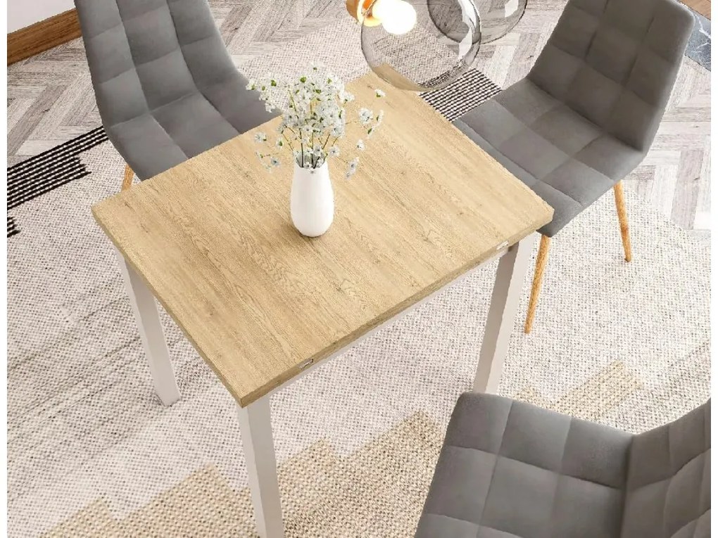 Masa extensibila de dining FLIP 80(160)X80 cm, stejar Cremona Torro/casmir