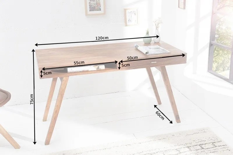 Birou din lemn masiv Retro 120cm Sheesham