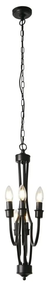 Candelabru cu 5 brate design rustic Lodge negru
