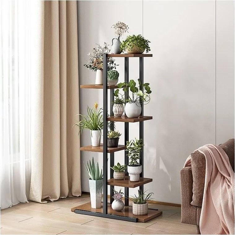 SUPERTAR Oferta Suport metalic pentru flori LOREDO decor nuc, negru II. calitate