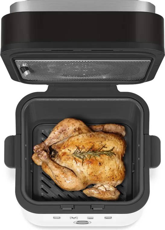 Friteuza cu aer cald Smeg Collezione AFC01WHMAU, 1450 W, 7,3 l, 40-200 °C, 7 programe, Mod dublu, Comandă tactila, Timer, LED, Alb