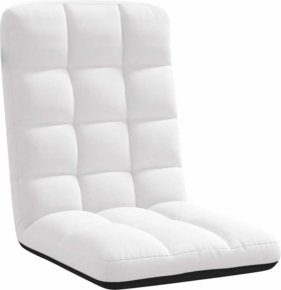 vidaXL Scaun pliabil de podea, alb, 71x51x62 cm, textil