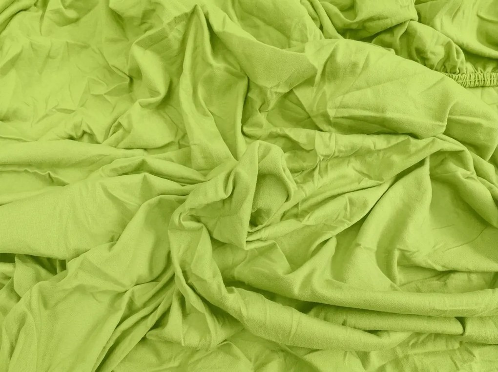 Cearsaf BASIC din jerseu verde deschis 90 x 200 cm