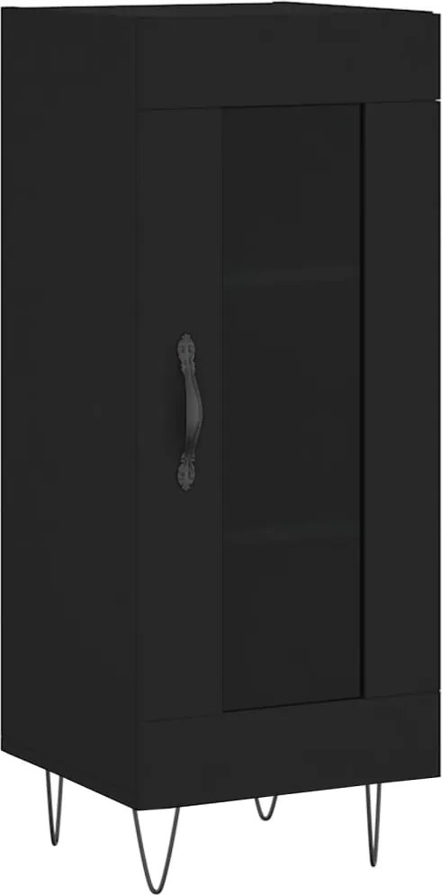 vidaXL Servantă, negru, 34,5x34x90 cm, lemn compozit