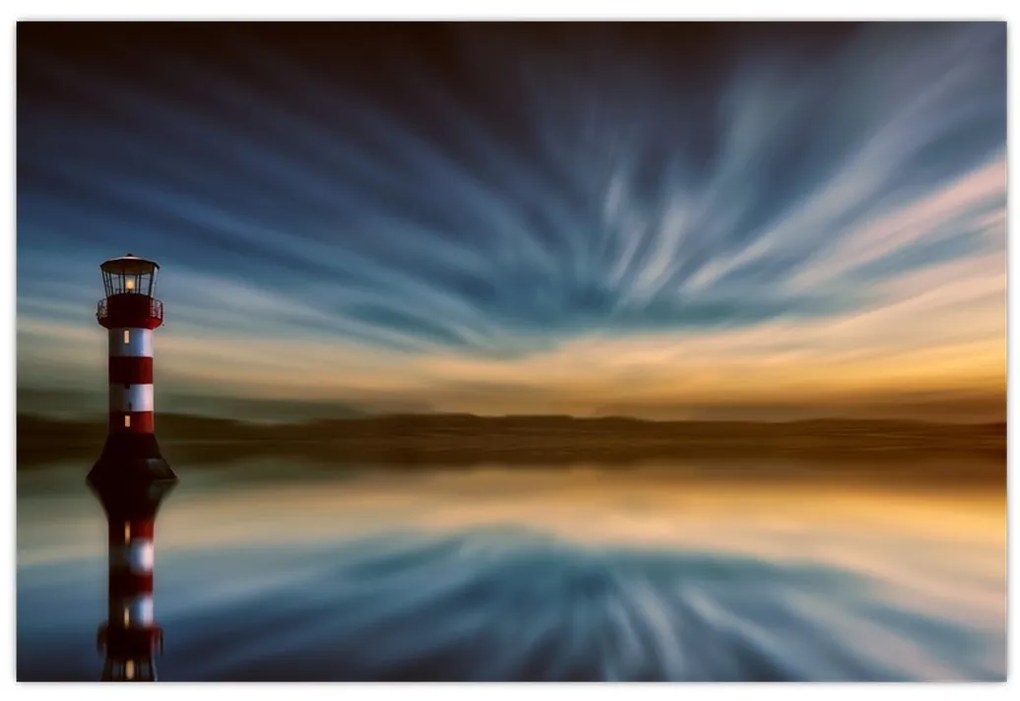 Tablou cu farul în mare (90x60 cm)