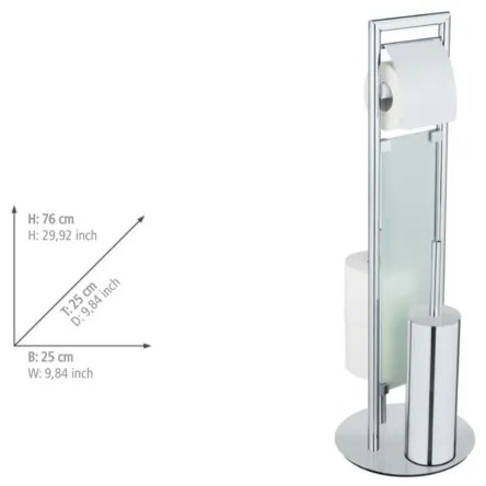 WENKO 25384100 - Set WC SULMONA, 25 x 76 cm, argintiu/negru