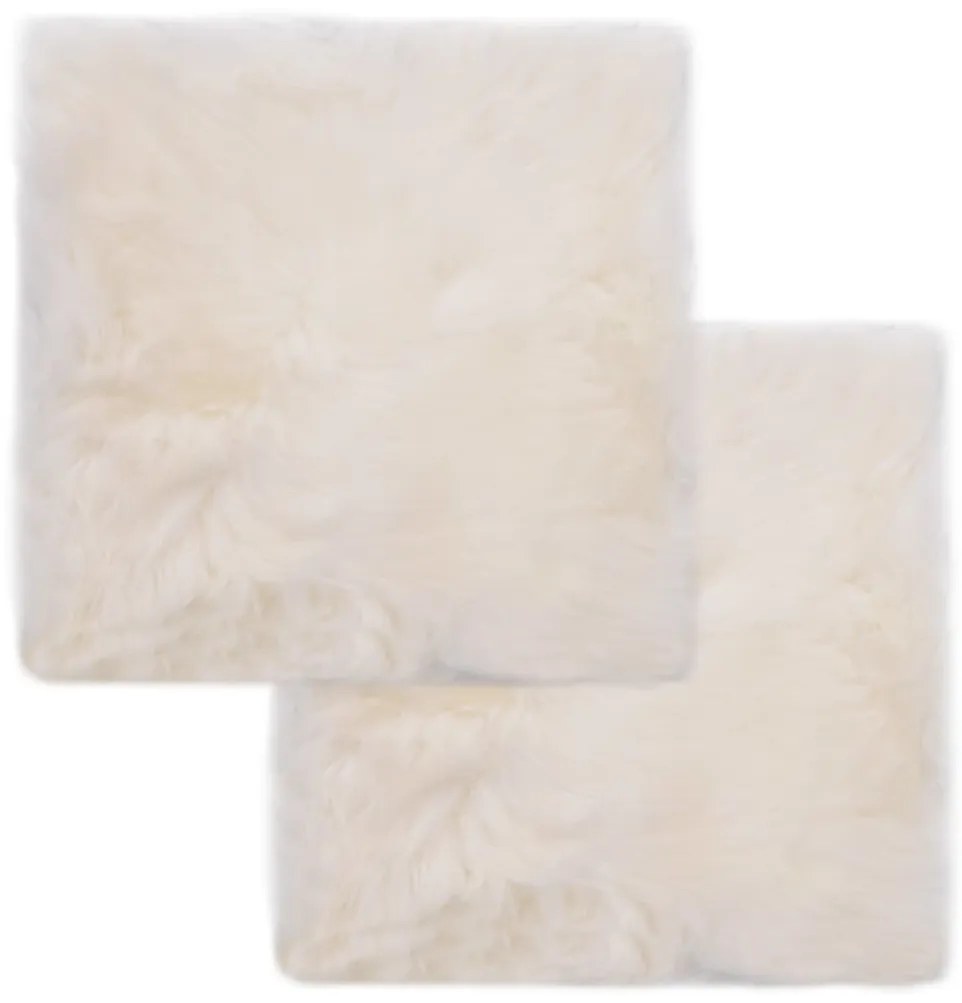 vidaXL Pernuțe de scaun, 2 buc, alb, 40x40 cm, piele naturală de oaie