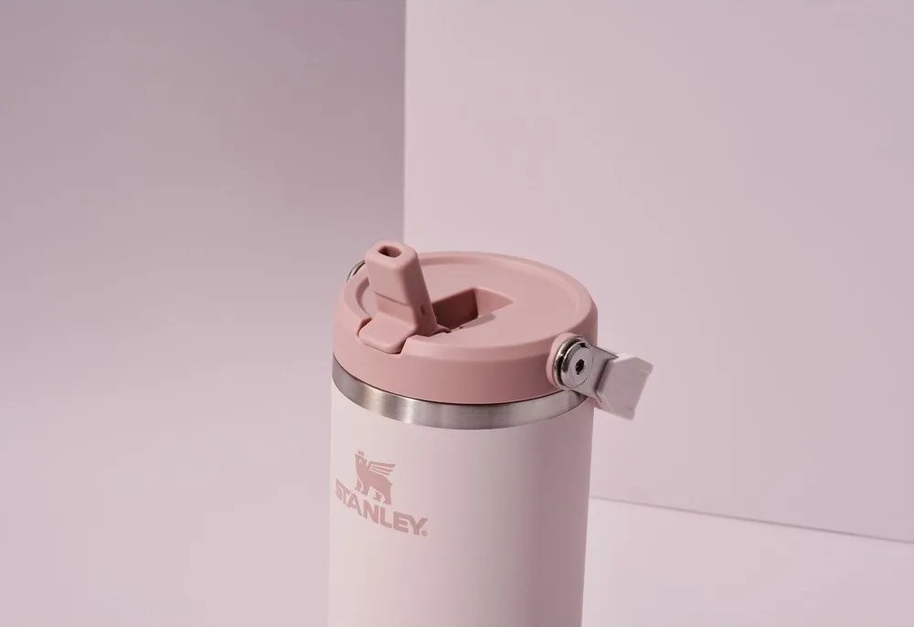 Termos roz deschis din oțel inoxidabil 410 ml IceFlow™ Flip Straw 2.0 Tumbler Rose Quartz – Stanley
