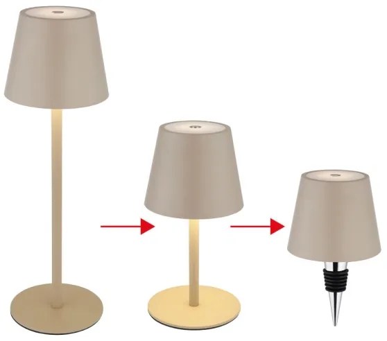 Globo 58488S - Lampă LED de exterior VANNIE 3W/5V, reglabilă prin atingere, cu baterie reîncărcabilă 1800 mAh, IP54