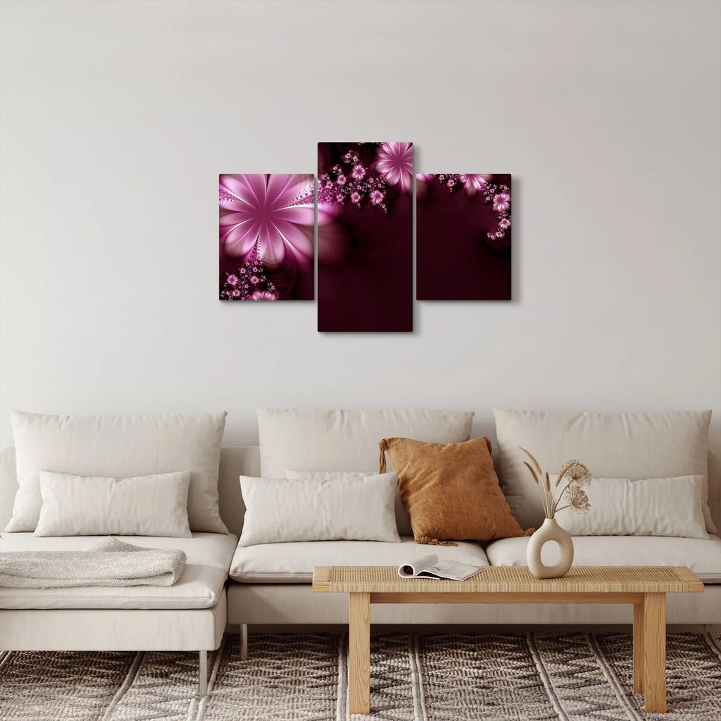 Tablou cu abstracție - flori (90x60 cm)