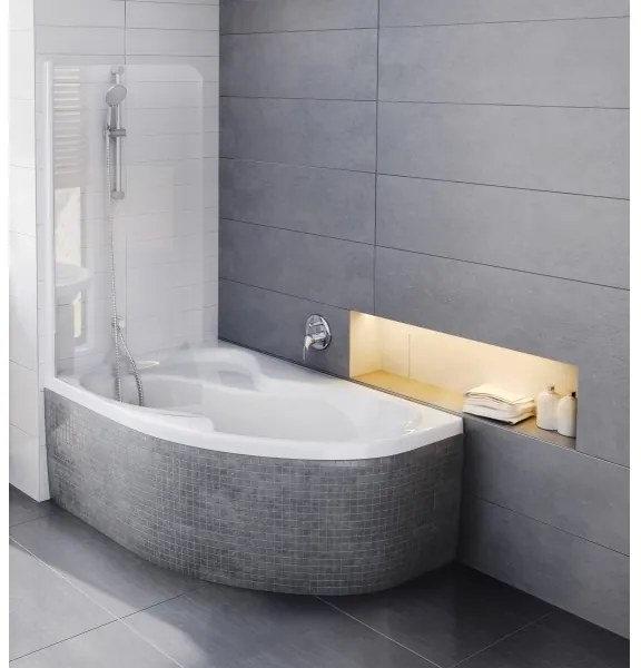 Cadă de colț ROSA 160 x 105 cm, acrilic, alb — Ravak CM21000000