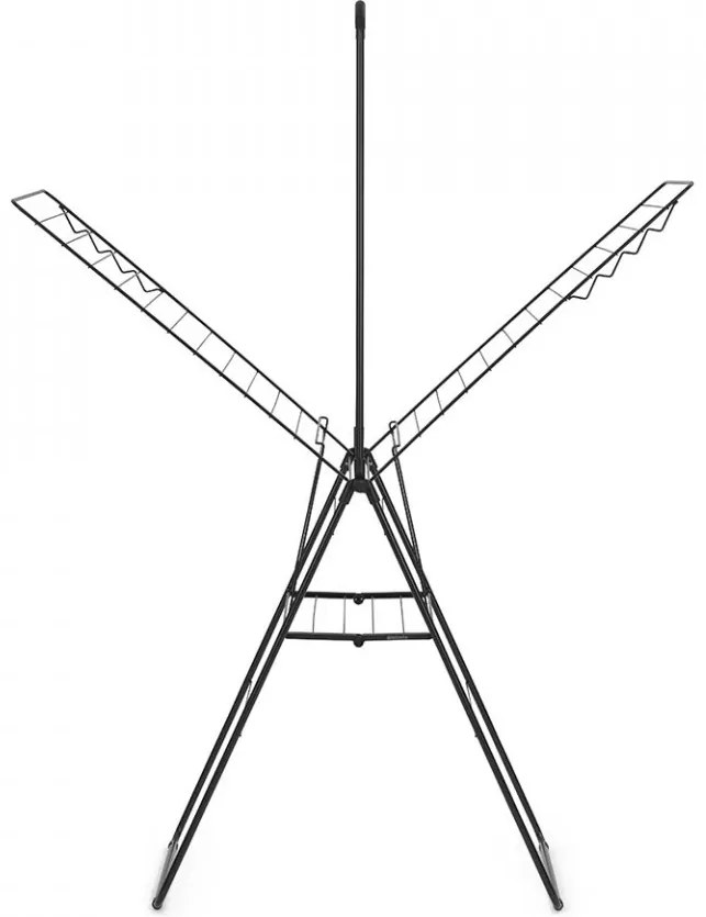 Uscător de rufe Brabantia Hangon, 25m, tijă suplimentară, Negru Mat 1004171