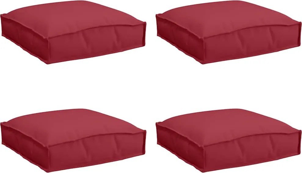 vidaXL Pernă 4 pcs Roșu Vin 40 x 40 x 8 cm Material Oxford