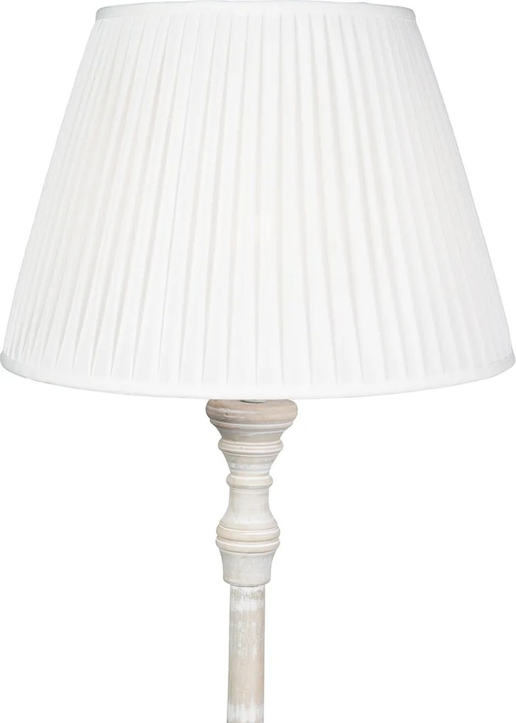 Lampă de podea inteligentă gri cu abajur plisat alb inclus Wifi A60 - Classico