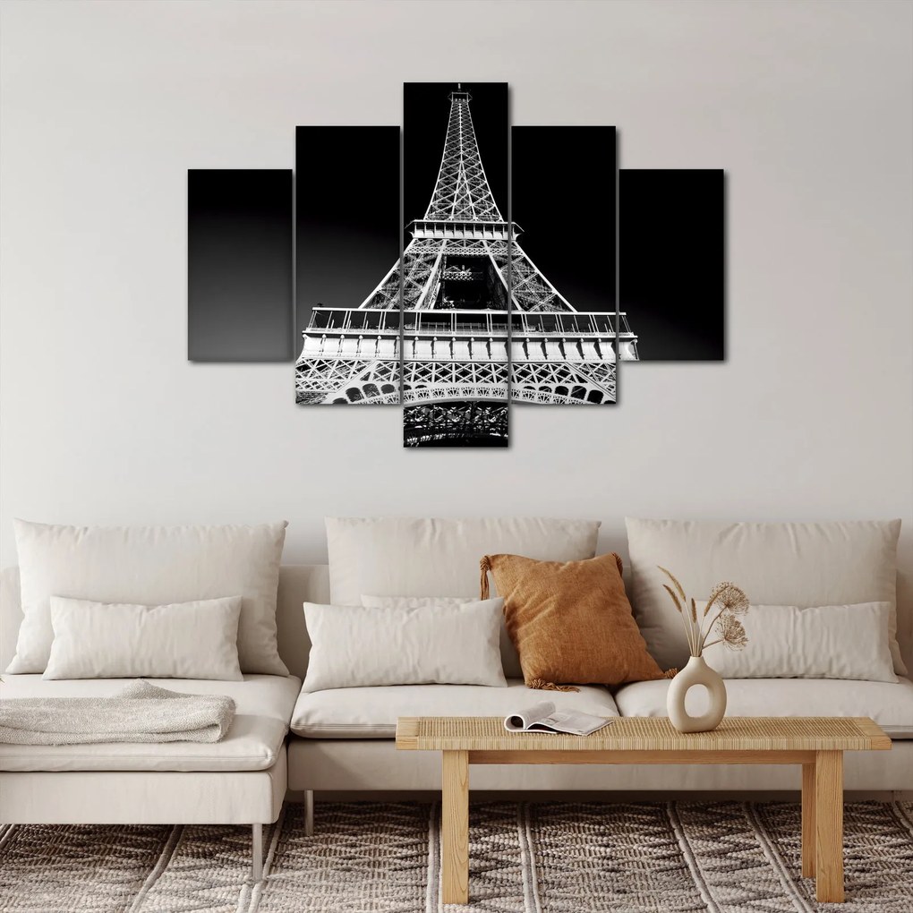 Tablou - Turnul Eiffel, alb-negru (150x105 cm)