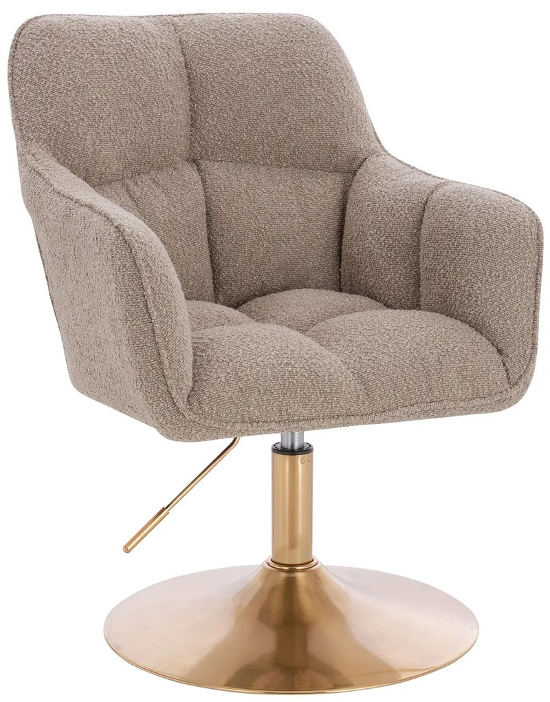 HR550N Scaun Latte Boucle cu Bază Aurie