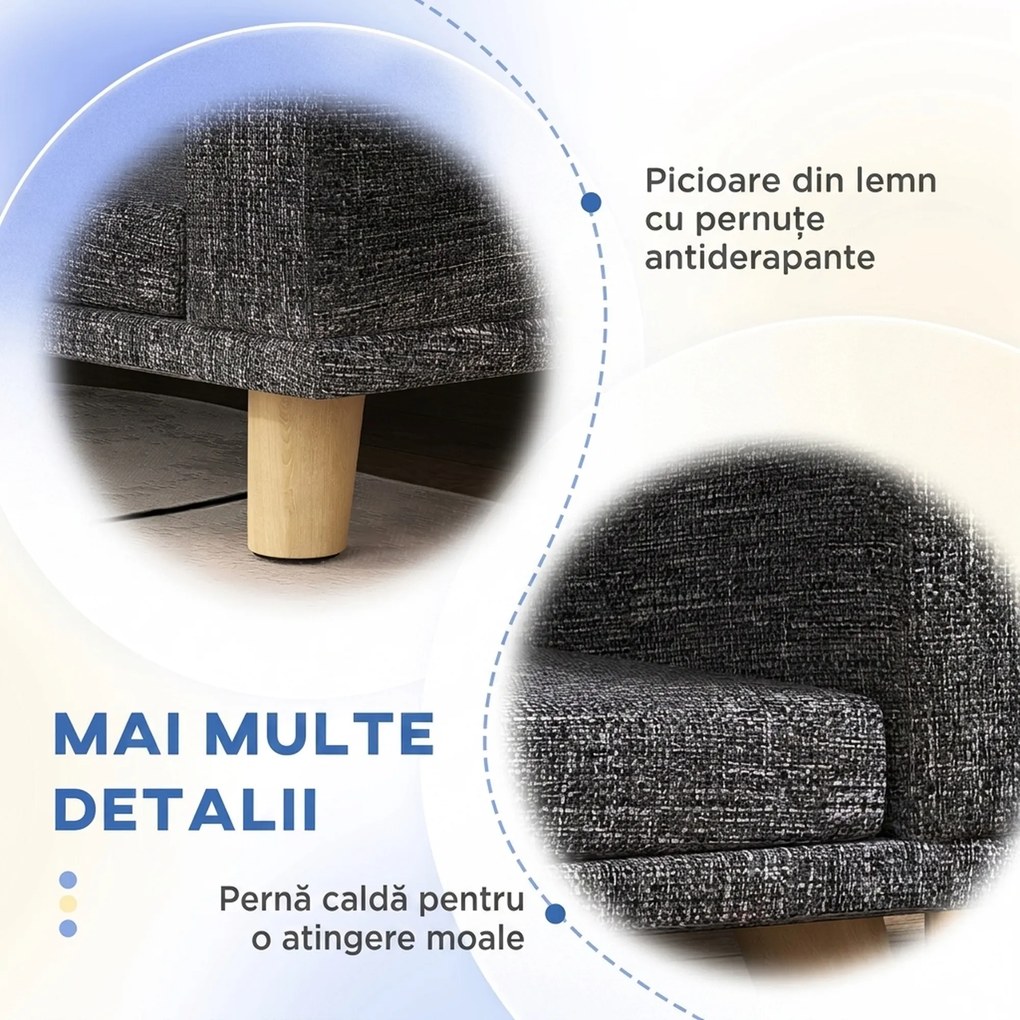 PawHut Canapea pentru Câini de Talie Mare cu Pernă, Gri | Aosom Romania