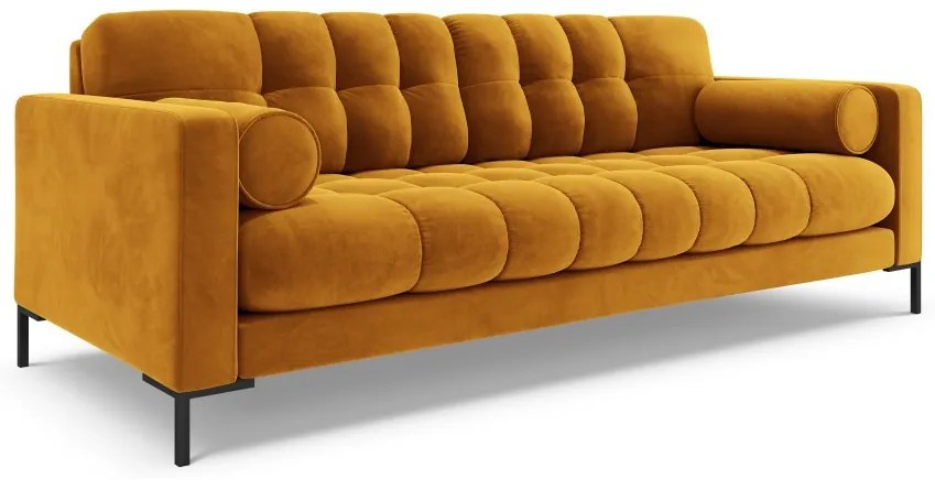 Canapea Bali 3 locuri velvet/picioare negre L177 cm