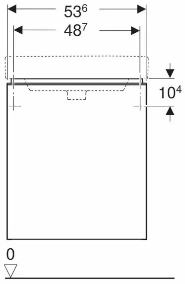 Dulap baza pentru lavoar suspendat Geberit Smyle Square alb 1 usa opritor dreapta 54 cm