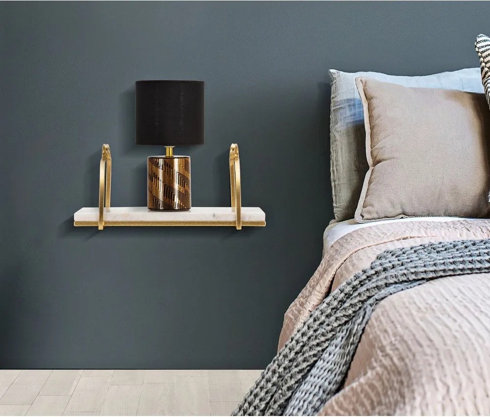 Raft alb/auriu din marmură 40 cm Marble – Mauro Ferretti