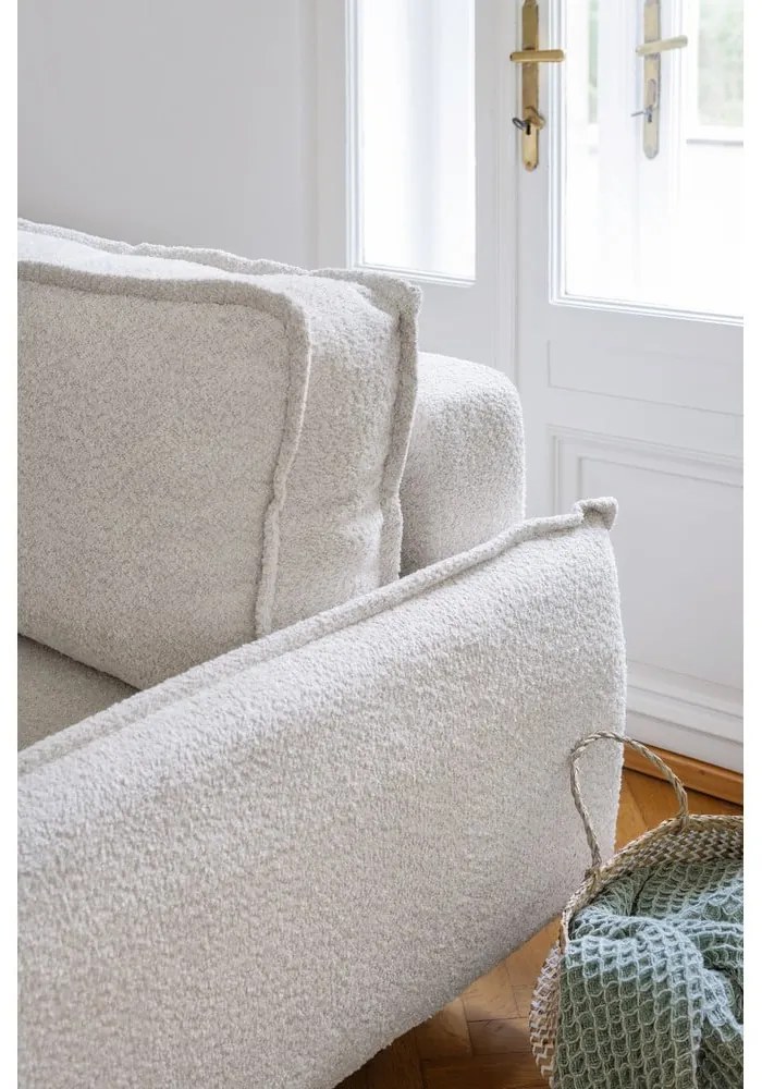 Canapea gri extensibilă cu tapițerie din stofă bouclé 215 cm Patti – Bonami Selection