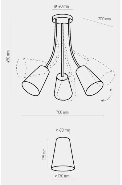Lustră pentru copii WIRE KIDS 3xE27/15W/230V