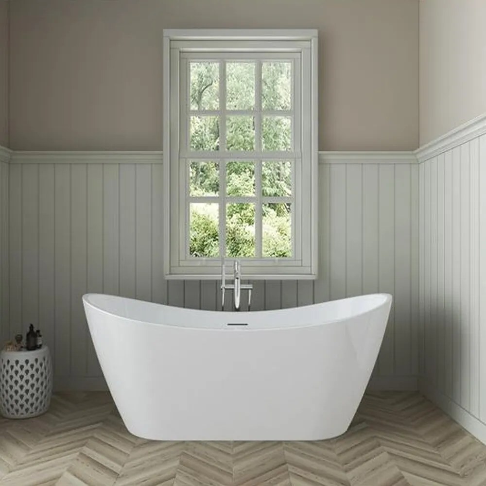 Cada freestanding Rune Runolf acril alb lucios 160x78 cm