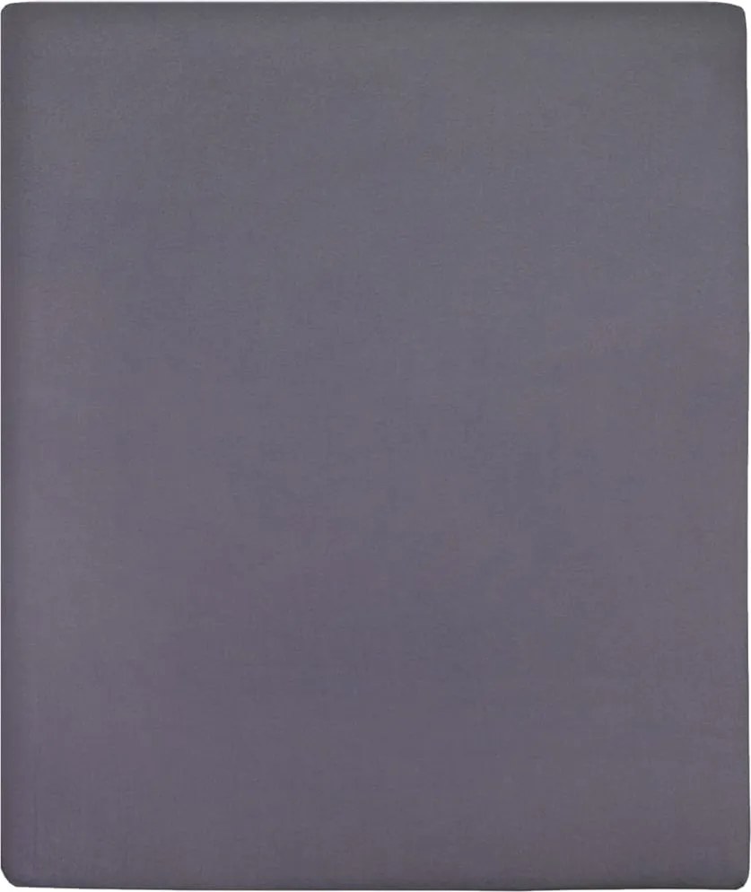vidaXL Cearșaf de pat cu elastic, antracit, 140x200 cm, bumbac
