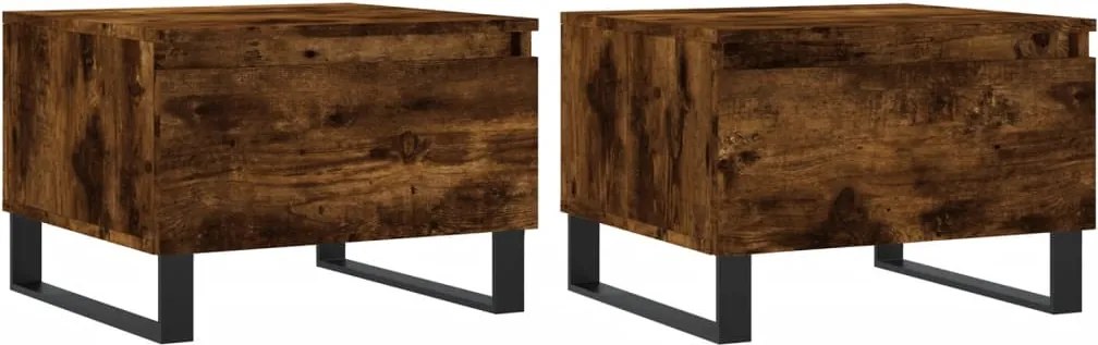 vidaXL Mese de cafea 2 buc. stejar fumuriu 50x46x35 cm lemn compozit